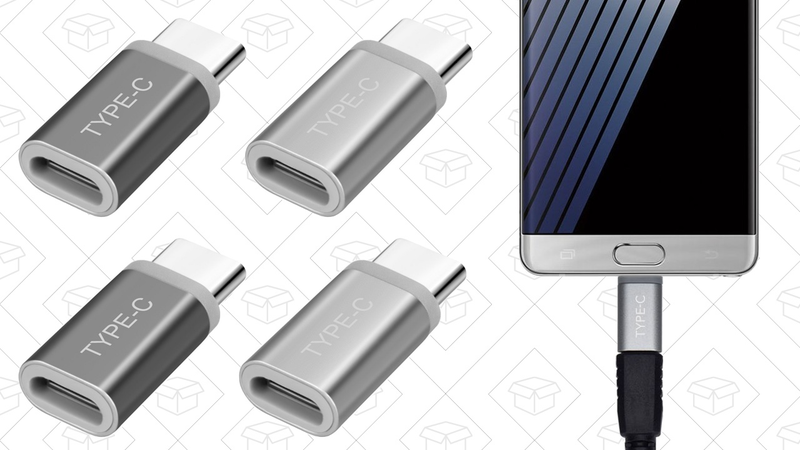 4-Pack MicroUSB to USB-C Adapters. $5 with code 2YZPICHF